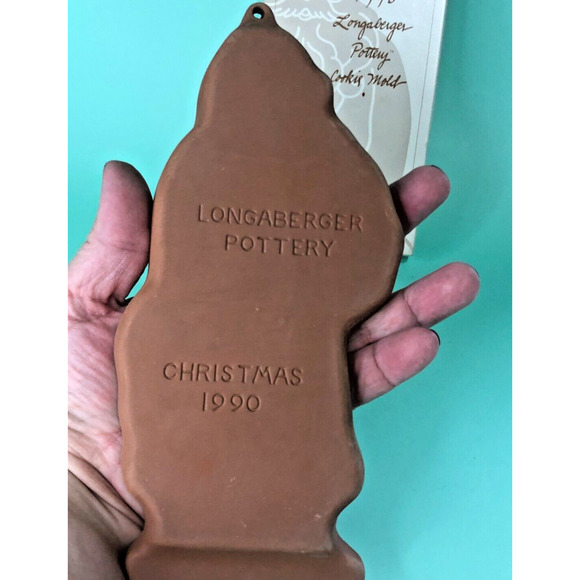 2 Vintage Longaberger Pottery Cookie Molds Santa Kriss Kringle Father Christmas - Picture 3 of 8